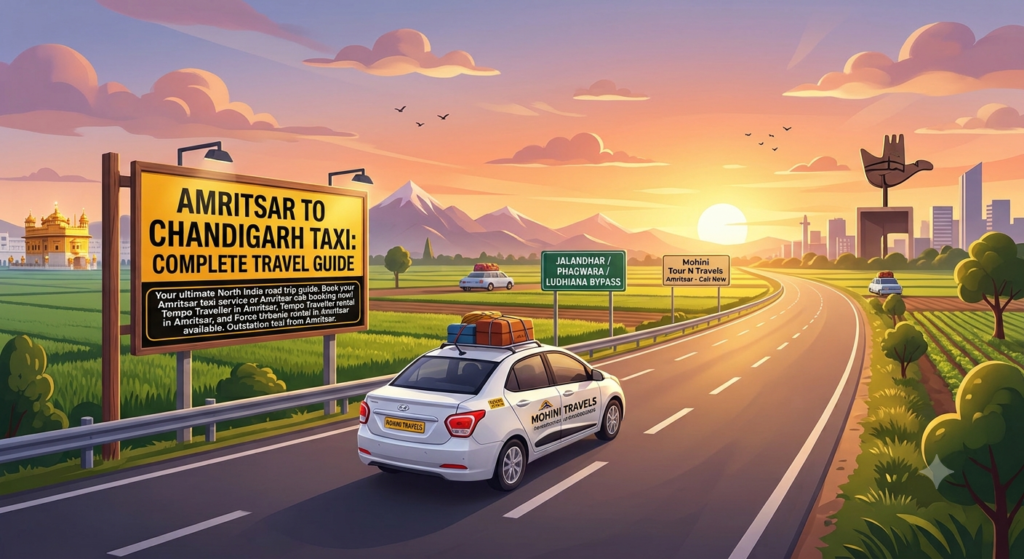 Amritsar to Chandigarh taxi road trip